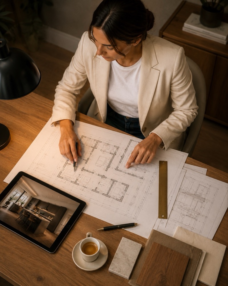 Consulente EDIL4 analizza planimetrie e render 3D per progetto di ristrutturazione a Torino