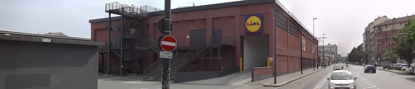 Prospetto laterale Lidl Via Bologna Torino lungo via Pacini